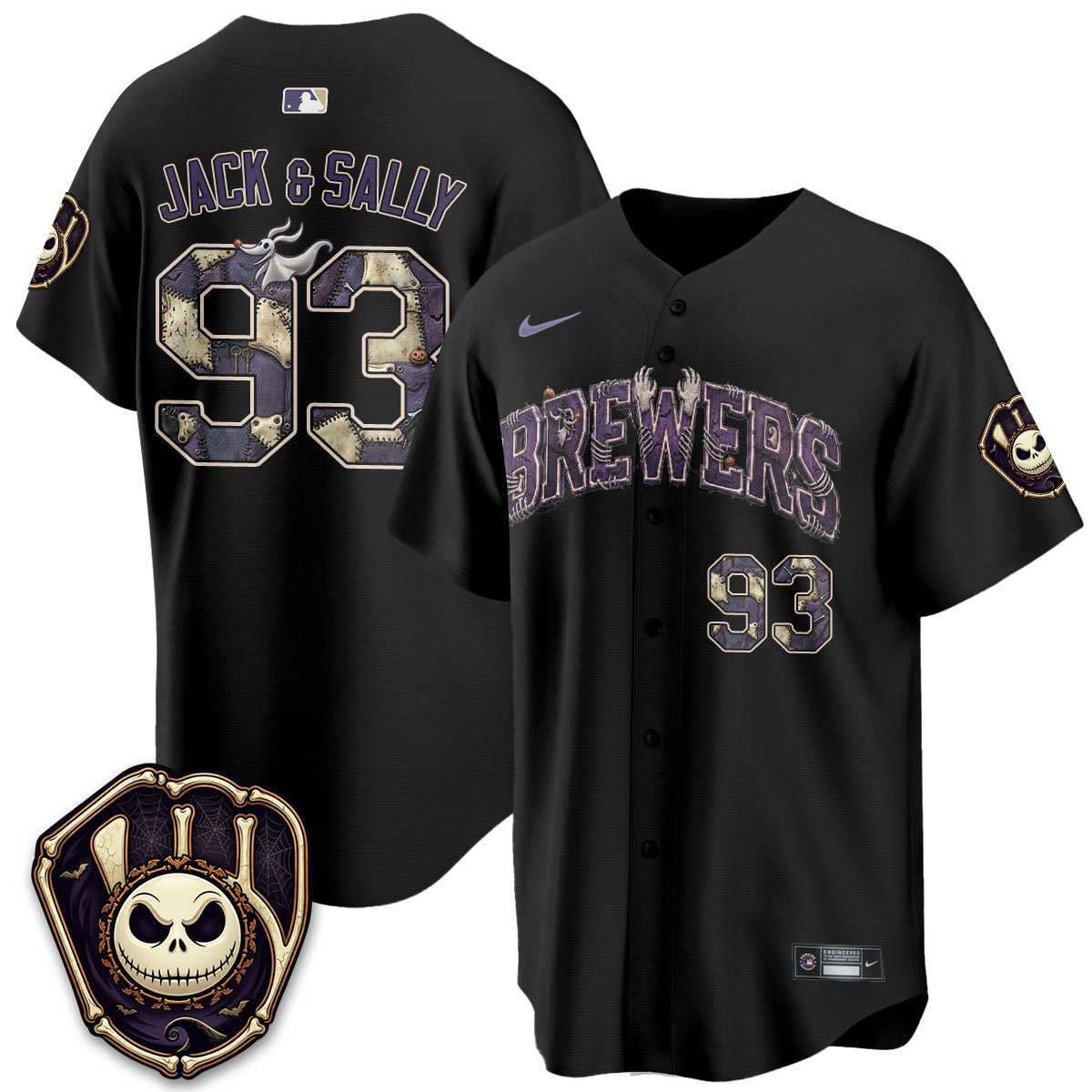 Milwaukee Brewers Nightmare Edition Vapor Jersey - Printed