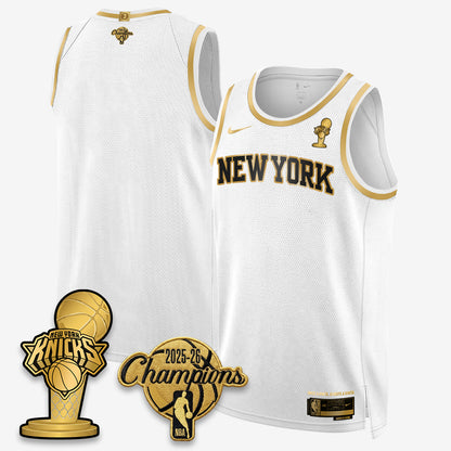 New York Knicks 2026 NBA Champions Gold Edition Vapor Jersey - Stitched