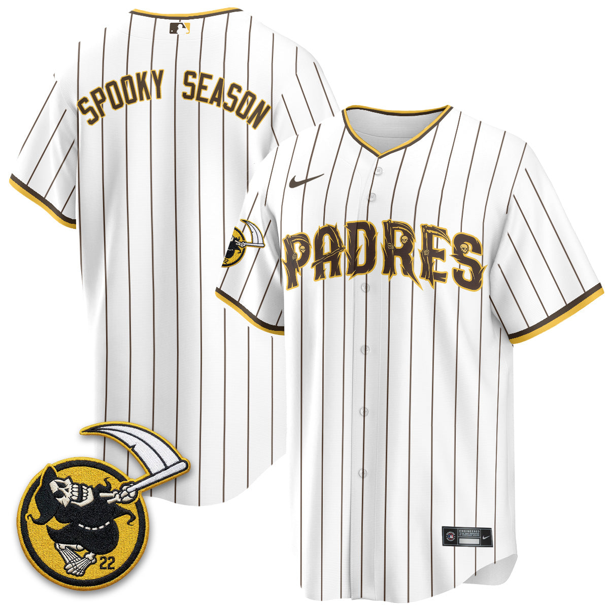 San Diego Padres x Grim Reaper Vapor Jersey - Stitched