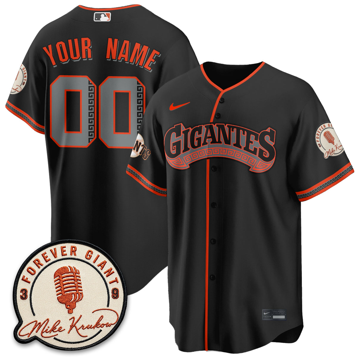 SF Mike Krukow Vapor Custom Jersey - Stitched