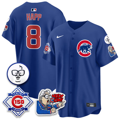 Chicago Cubs 150th Anniversary Harry Caray Holy Cow Vapor Premier Limited Jersey - All Stitched V2