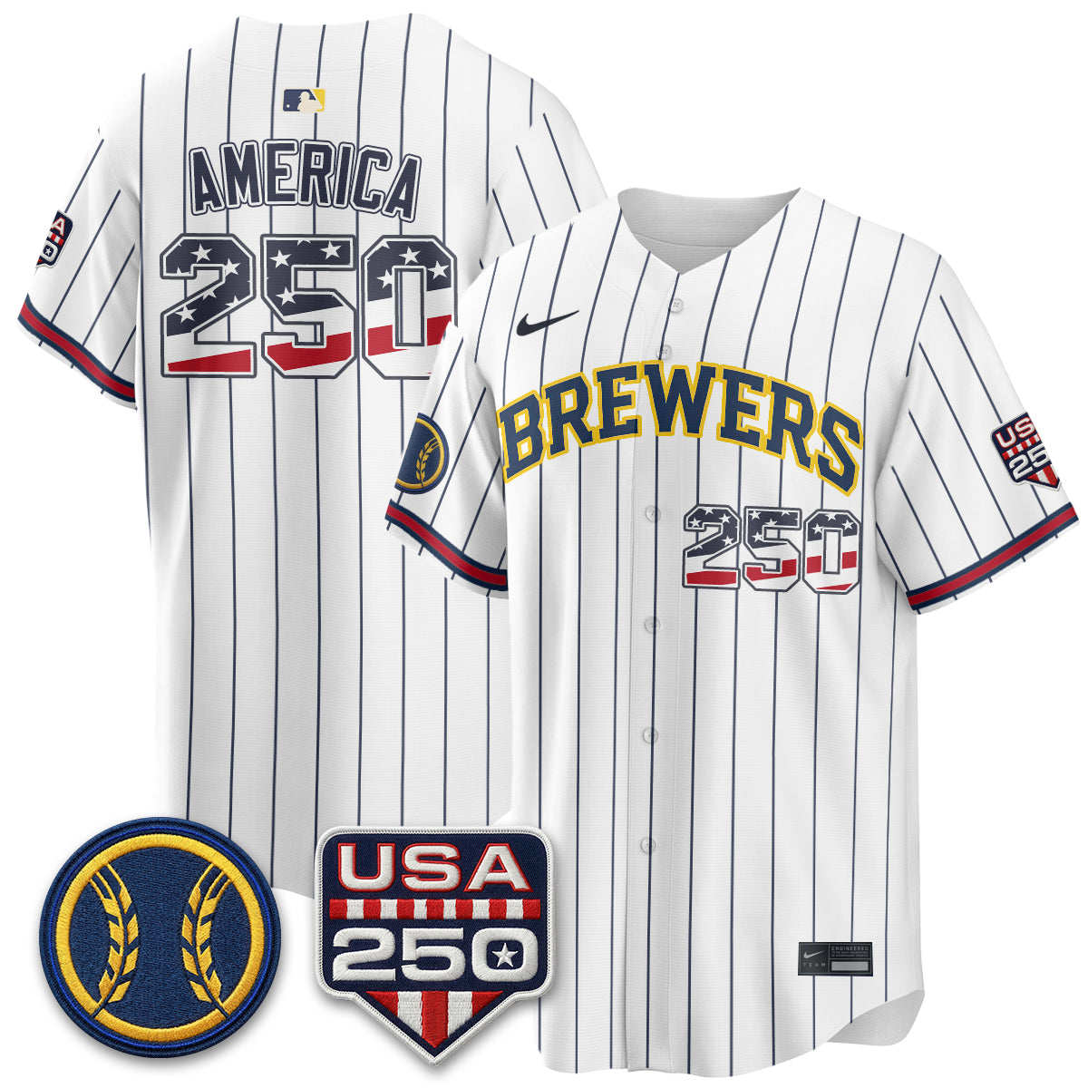 Milwaukee Brewers Fourth of July Vapor Limited Jersey - Stitched