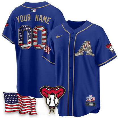 Arizona Diamondbacks 2026 Independence Day USA Vapor Limited Custom Jersey - Stitched-NHM