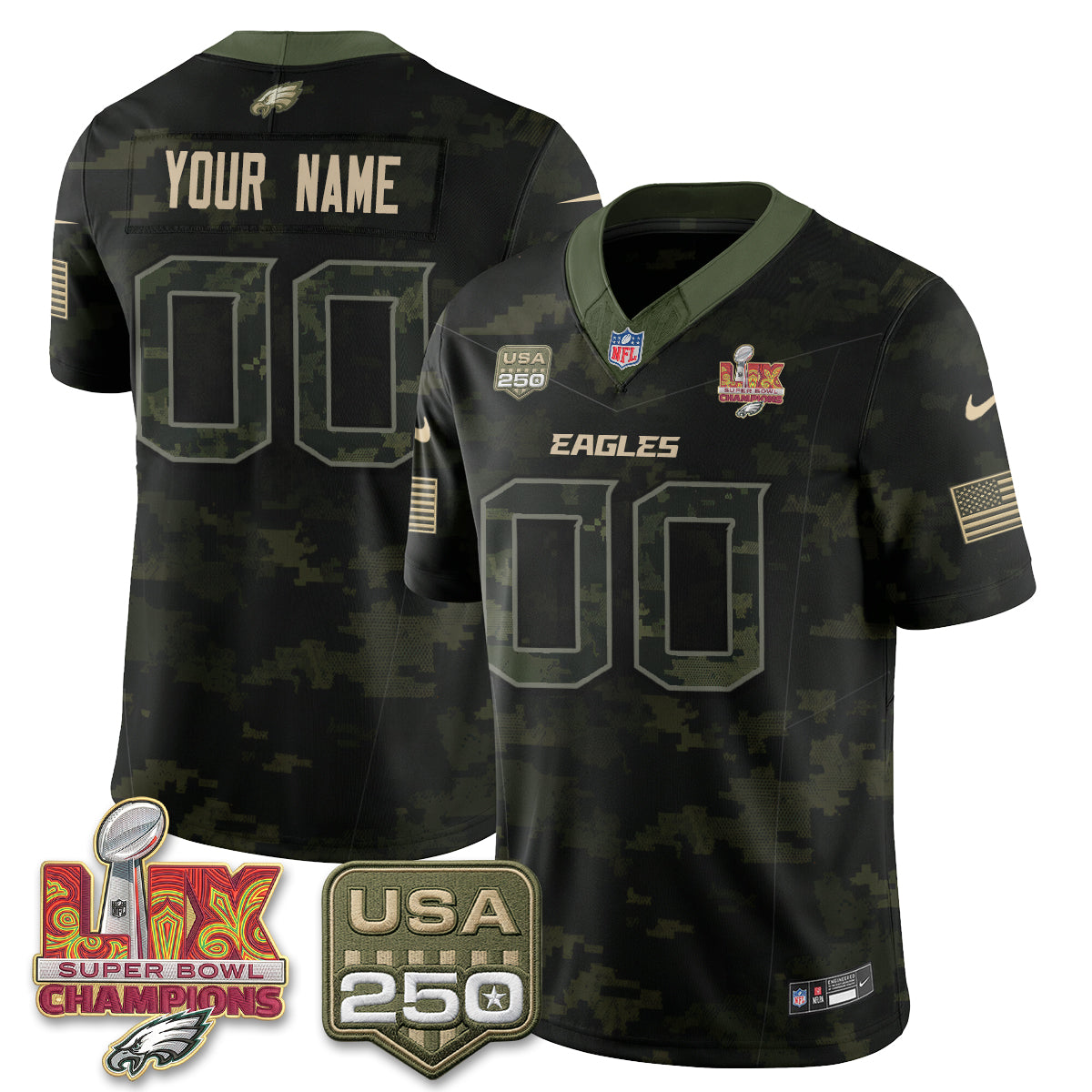PHI Salute to Service Vapor Custom Jersey - Stitched