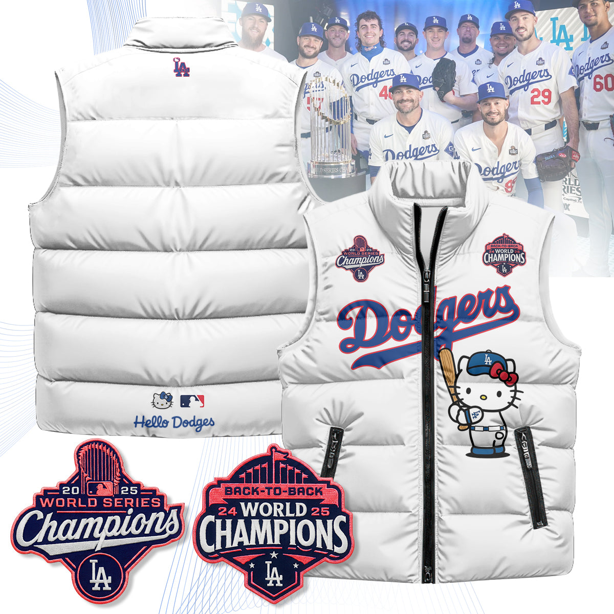 Los Angeles Dodgers Meow KT Edition Unisex Puffer Vest - Printed