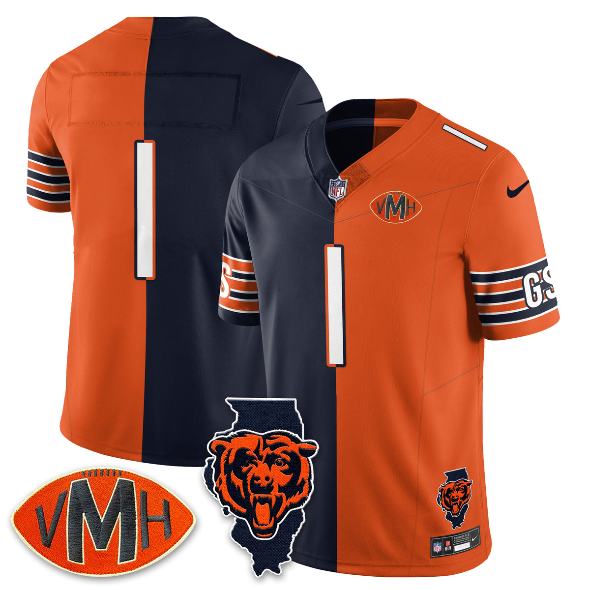 CHI Honor Virginia Halas McCaskey Split Edition - Stitched