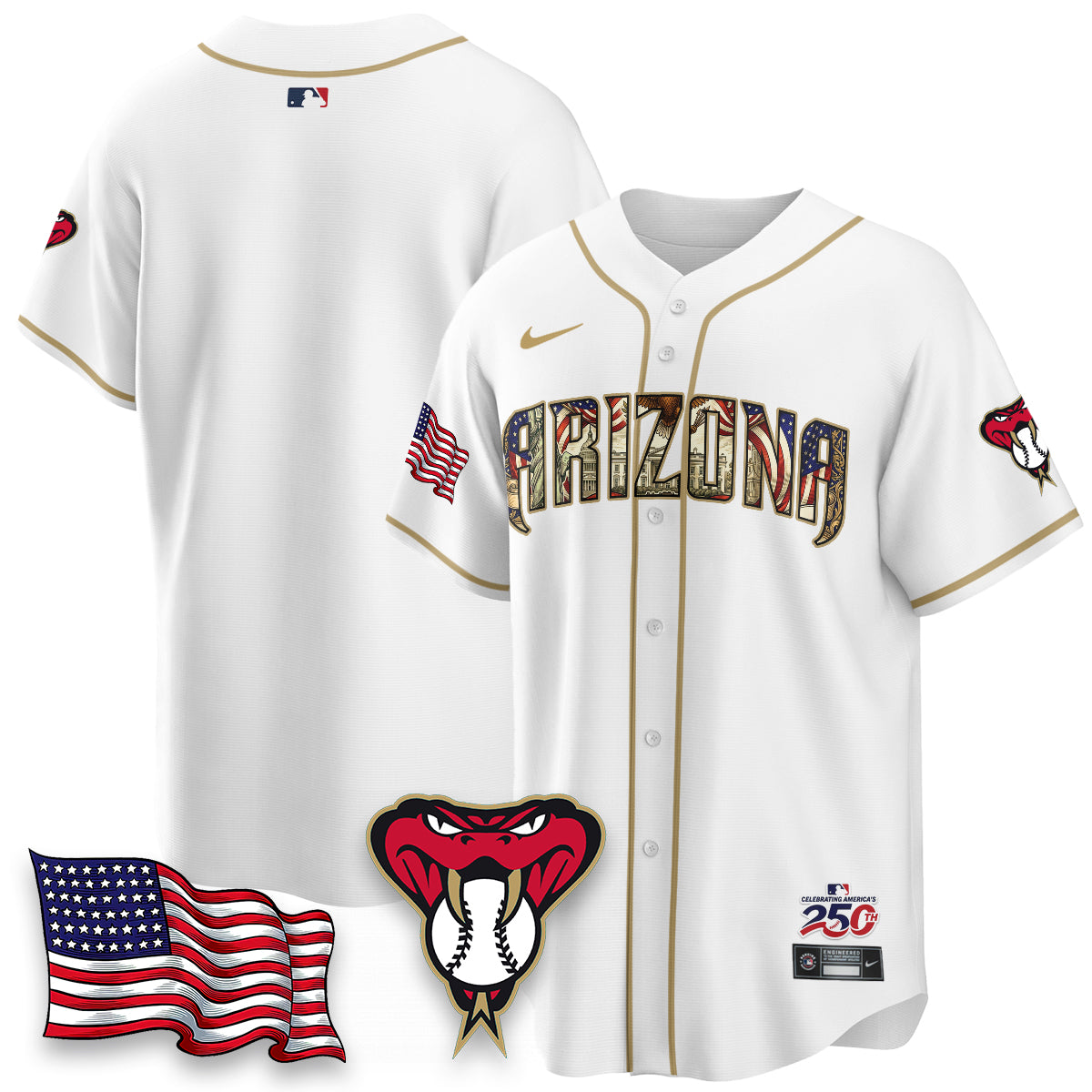 Arizona Diamondbacks 2026 Independence Day USA Vapor Limited Jersey - Stitched-NHM