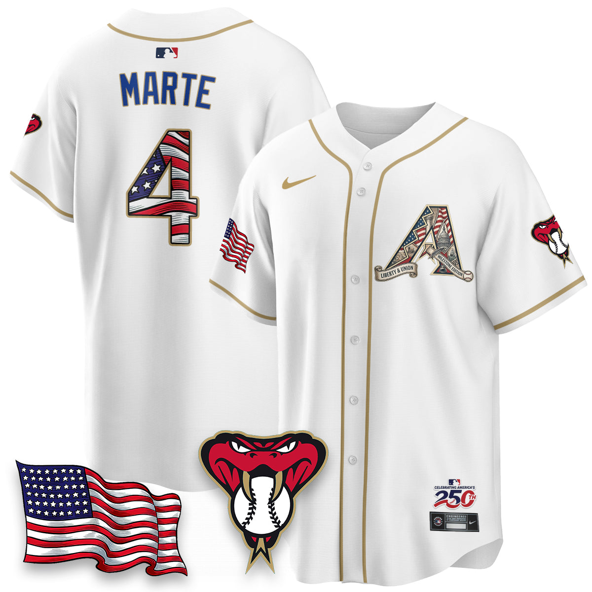 Arizona Diamondbacks 2026 Independence Day USA Vapor Limited Jersey - Stitched-NHM
