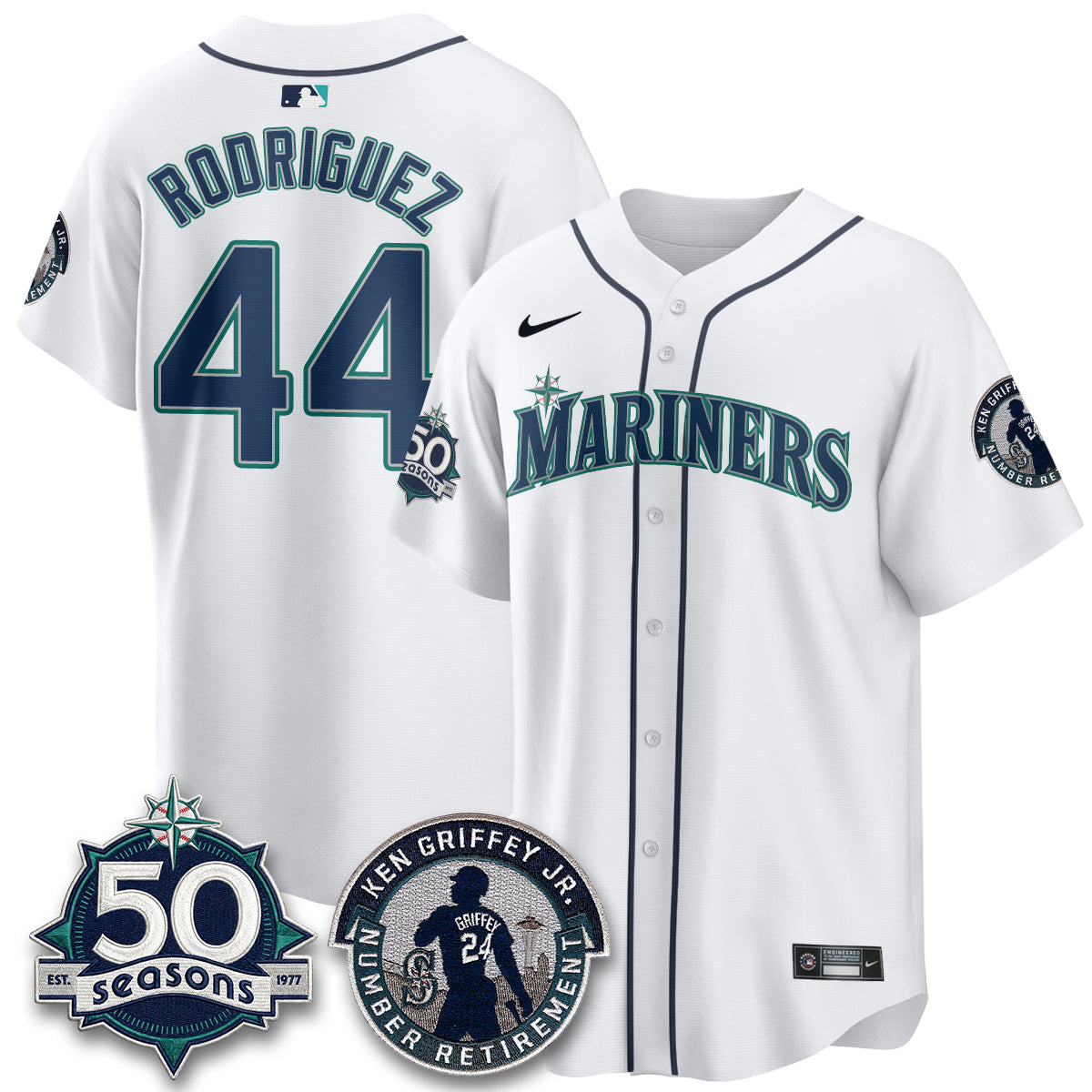 SEA Ken Griffey Jr. Patch Vapor Premier Limited Jersey - All Stitched
