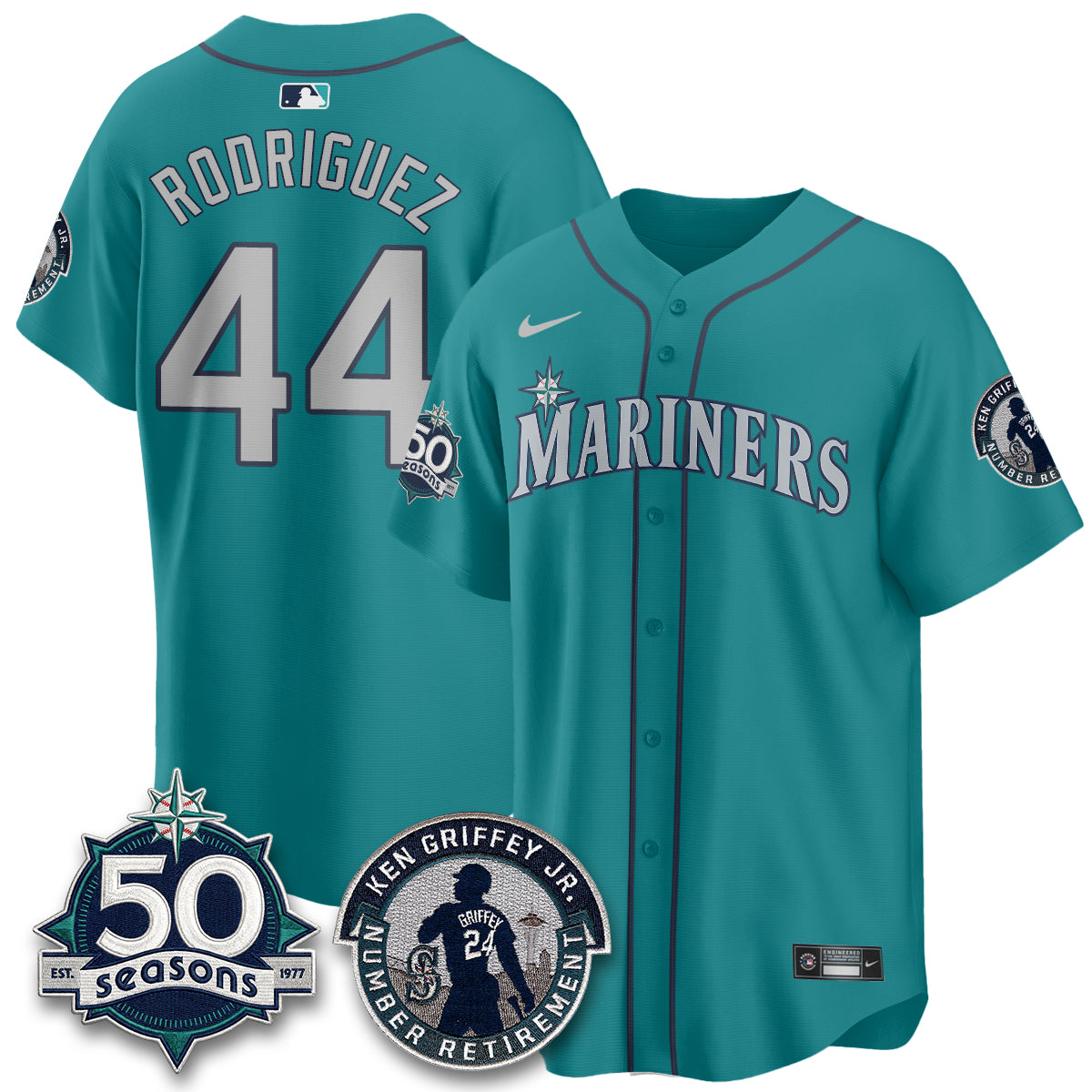 SEA Ken Griffey Jr. Patch Vapor Premier Limited Jersey - All Stitched