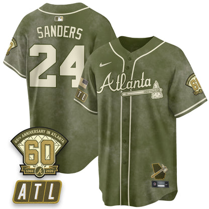 ATL New Era Olive 2026 Armed Forces Day Vapor Limited Jersey - All Stitched