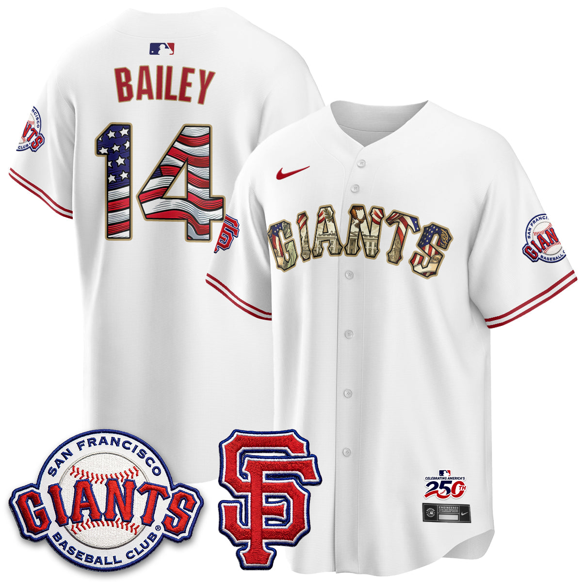San Francisco Giants2026 Independence Day USA Jersey - All Stitched