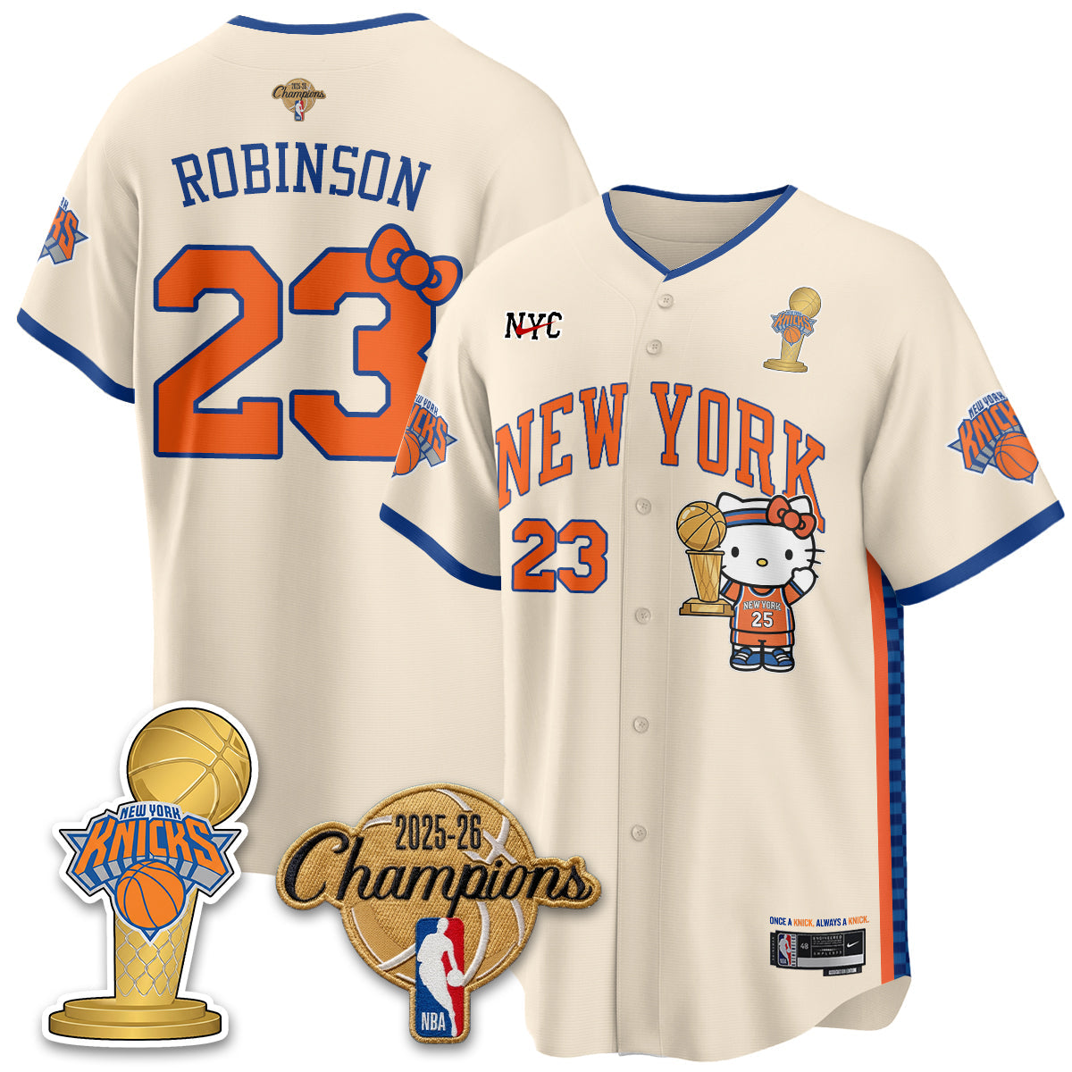 NYK 2026 NBA Champions x Meow Kitty Vapor Jersey - Stitched-NHM