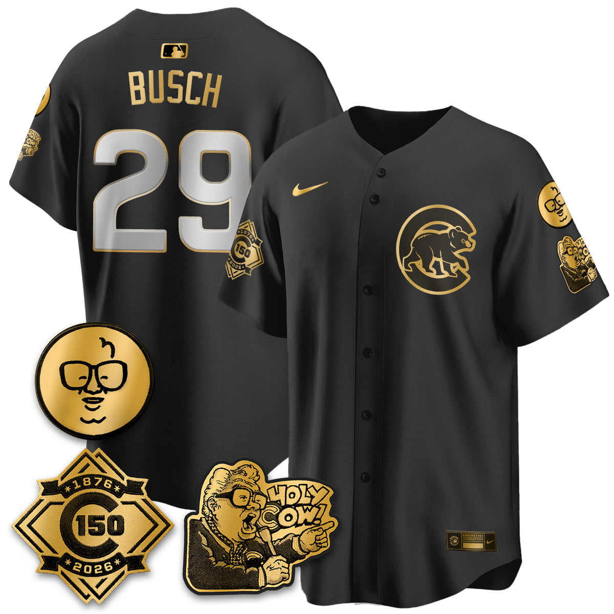Chicago Cubs 150th Anniversary Harry Caray Holy Cow Vapor Premier Limited Jersey - All Stitched V3