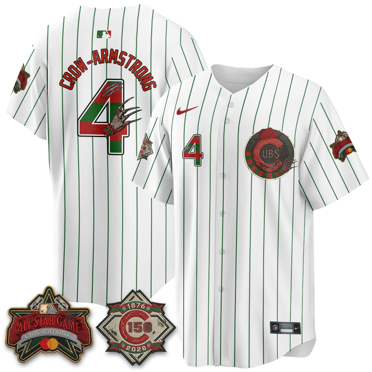 Chicago Cubs A Nightmare on Wrigley Field Edition Vapor Jersey - Stitched-NHM