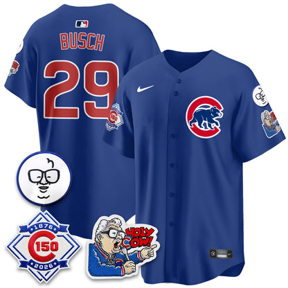 Chicago Cubs 150th Anniversary Harry Caray Holy Cow Vapor Premier Limited Jersey - All Stitched V2