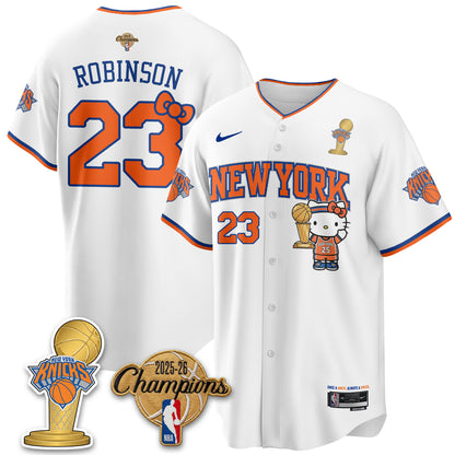 New York Knicks 2026 NBA Champions x Meow Kitty Vapor Jersey - Stitched