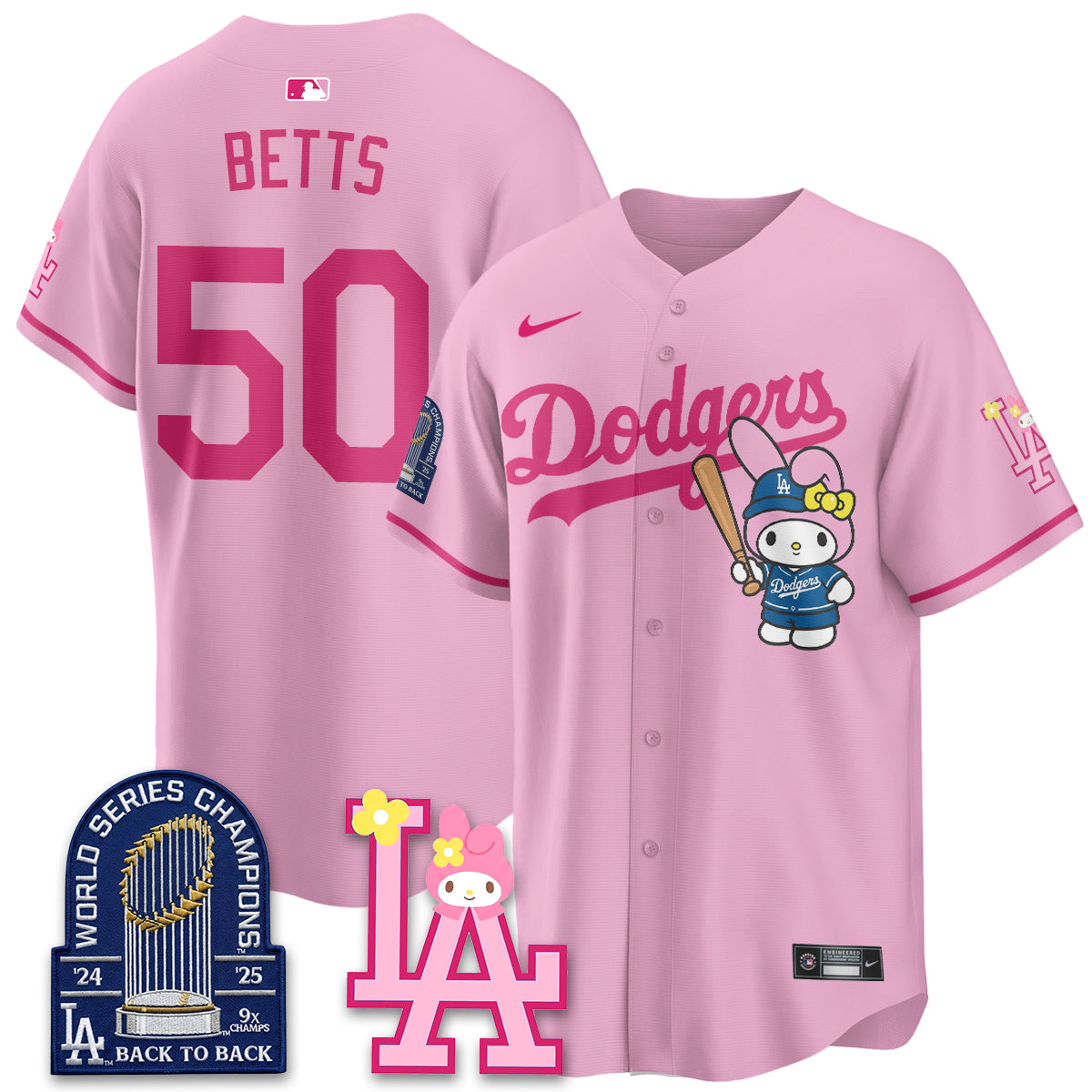 Los Angeles Dodgers My Melody Edition Vapor Jersey - Stitched