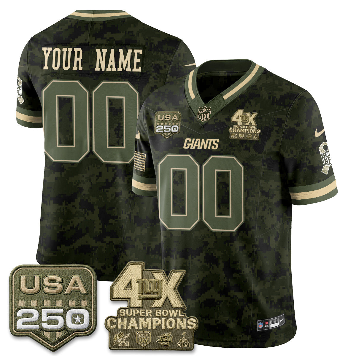 NYG 2026 Salute To Service Vapor Custom Jersey - Stitched
