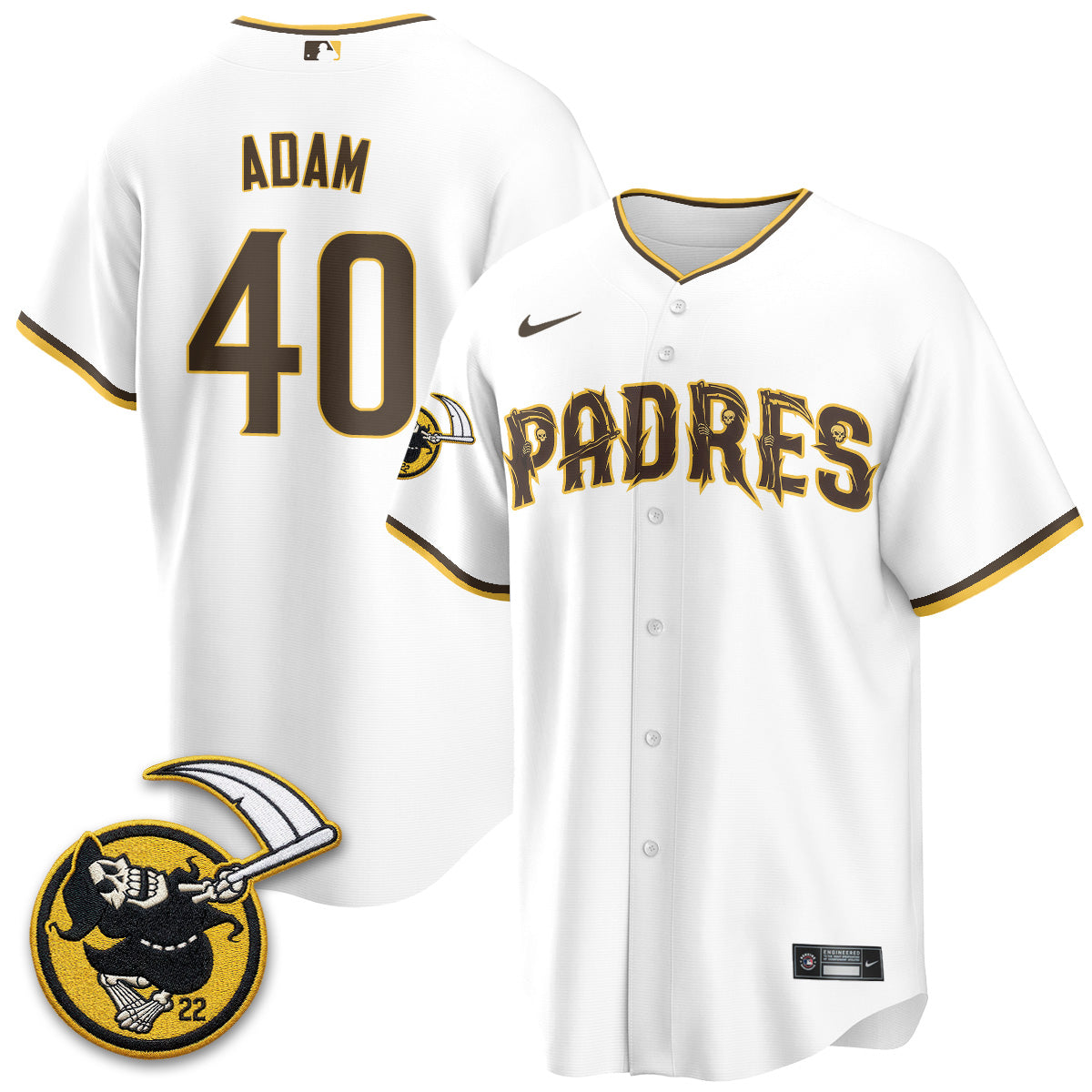 San Diego Padres x Grim Reaper Vapor Jersey - Stitched