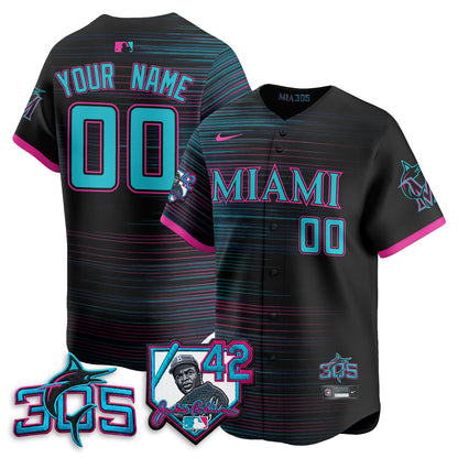 MIA 2026 Jackie Robinson New Era Vapor Custom Limited Jersey - All Stitched