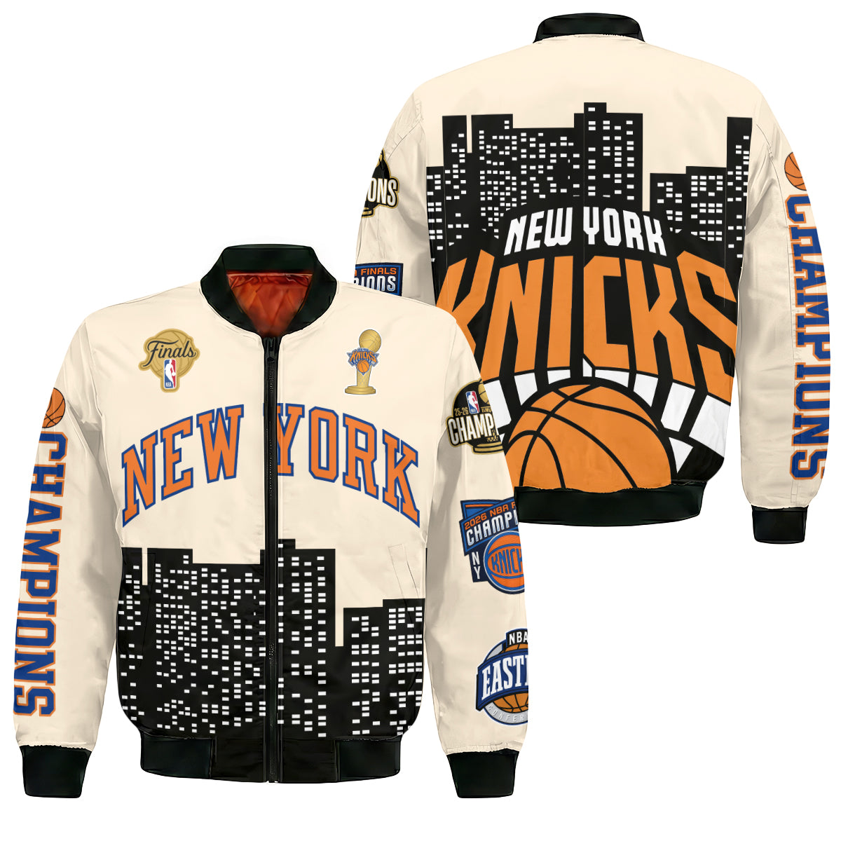 New York Knicks 2026 NBA Finals Champions Limited Edition Bomber Jacket V2 - Printed