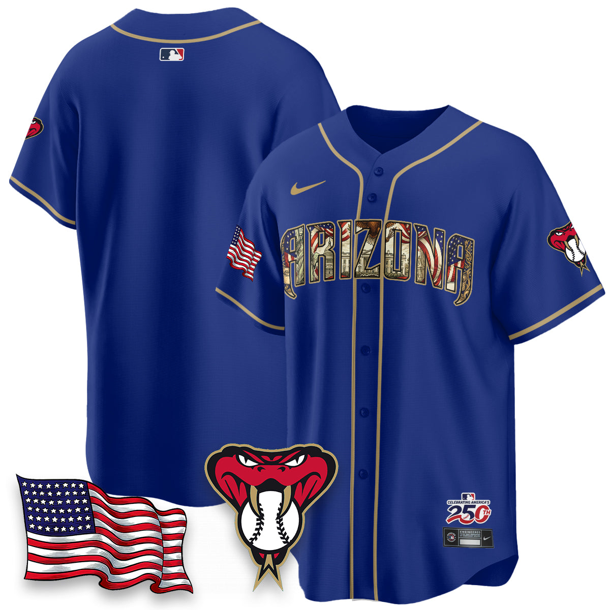 Arizona Diamondbacks 2026 Independence Day USA Vapor Limited Jersey - Stitched-NHM