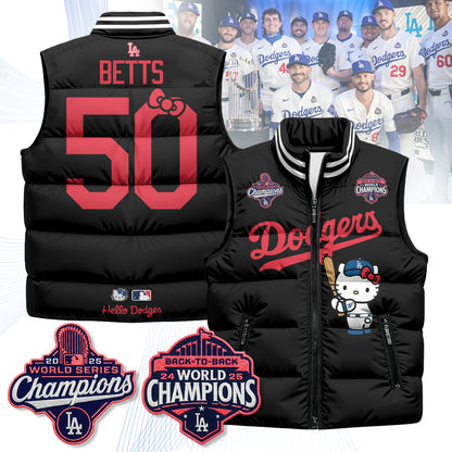Los Angeles Dodgers Meow KT Edition Unisex Puffer Vest - Printed