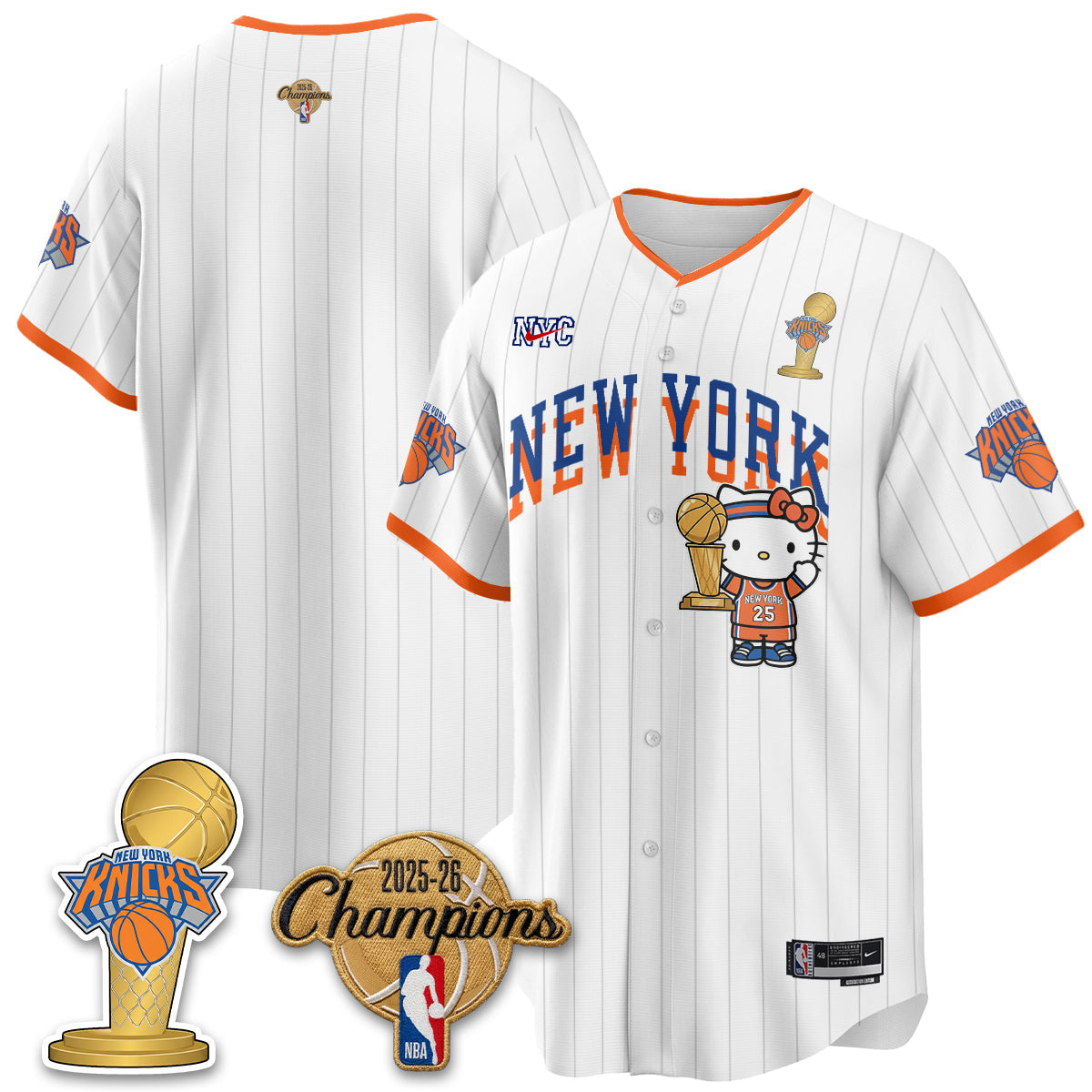 NYK 2026 NBA Champions x Meow Kitty Vapor Jersey - Stitched-NHM