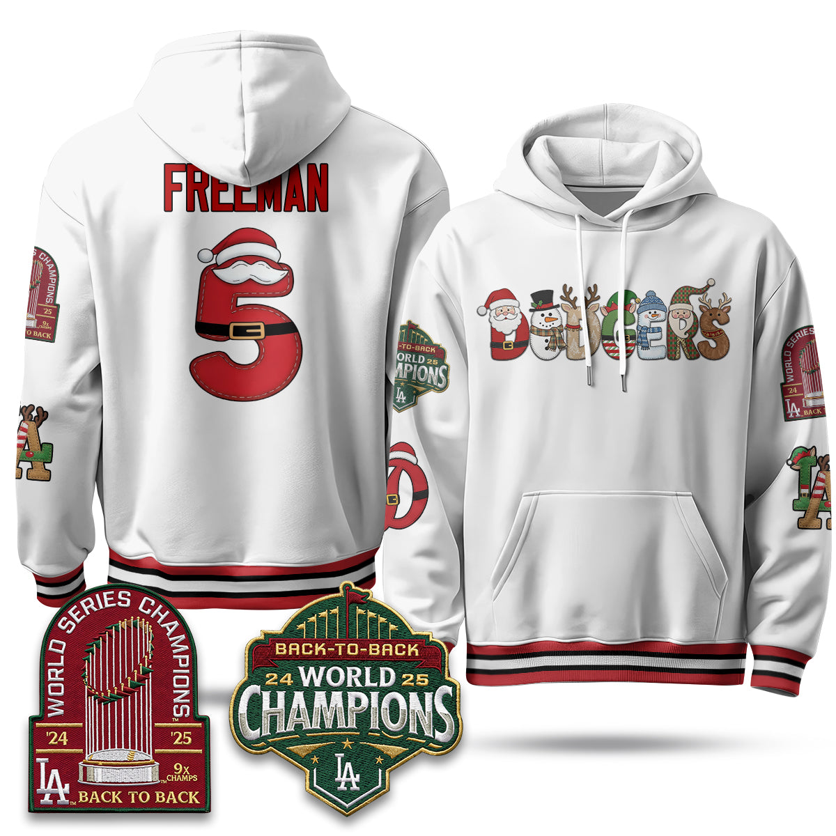Los Angeles Dodgers 2026 Xmas Edition Hoodie - Stitched