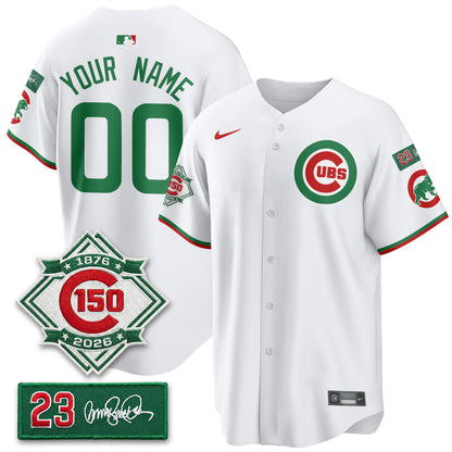 Custom CHC Limited Mexico Jersey - 150th Anniversary + Ryne Sandberg Tribute Patch All Stitched
