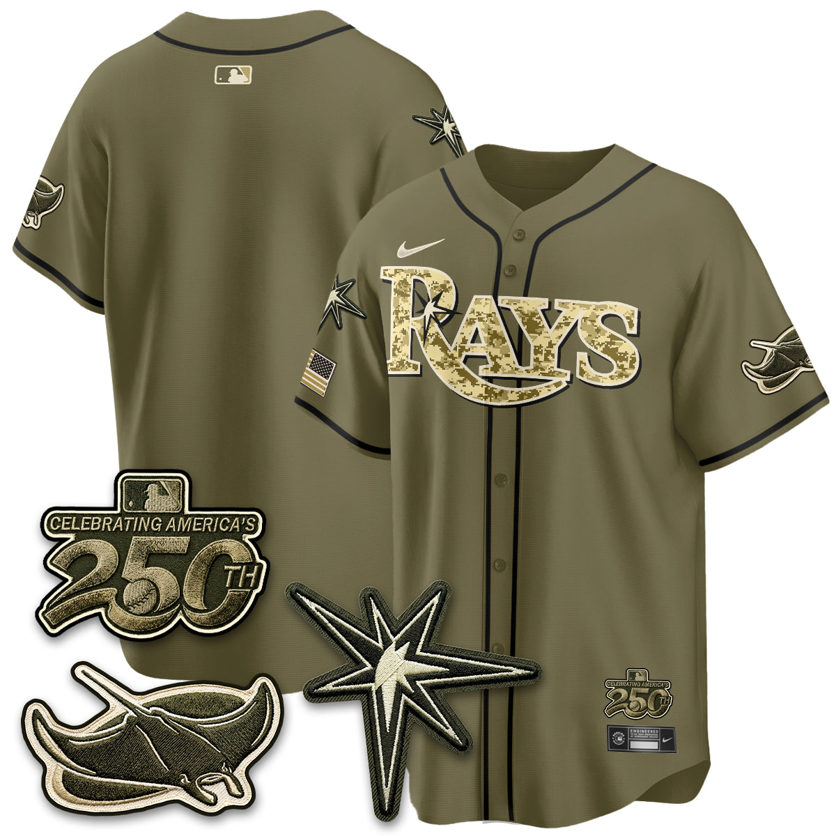 Tampa Bay Rays 2026 Armed Forces Day Jersey V2 - Stitched