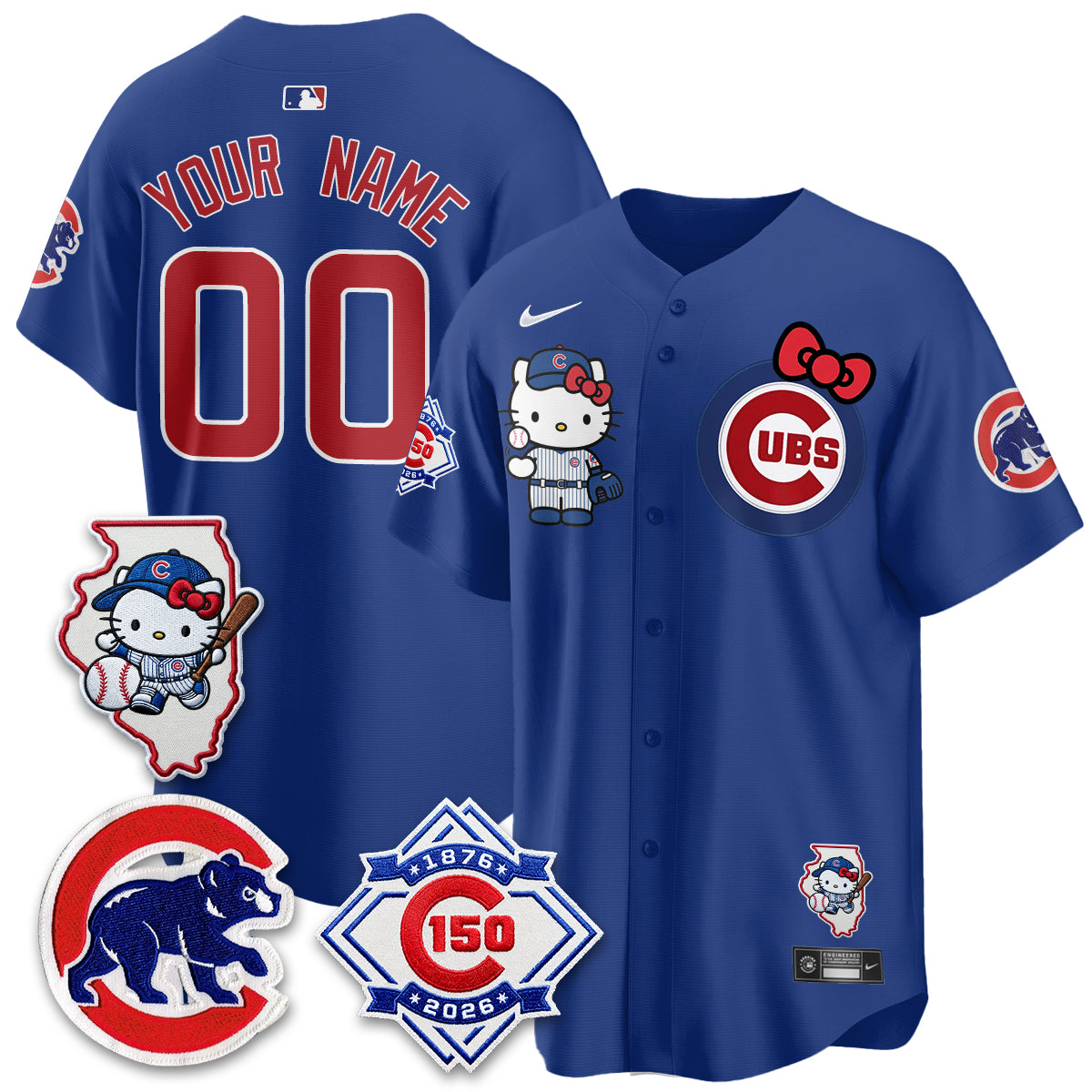 Chicago Cubs x Meow KT Vapor Premier Limited Custom Jersey - All Stitched V2
