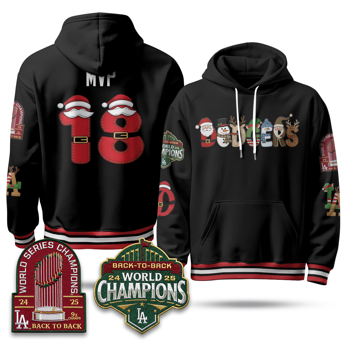 Los Angeles Dodgers 2026 Xmas Edition Hoodie - Stitched