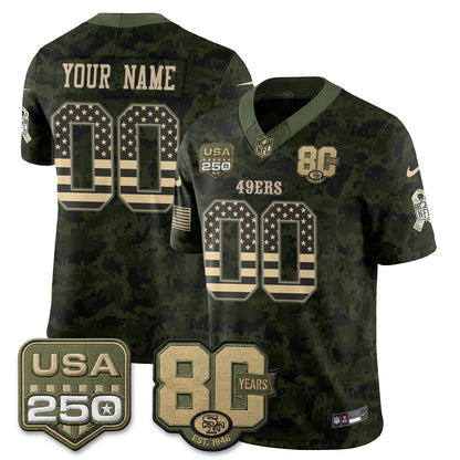 SF 2026 Salute to Service Edition Vapor Custom Jersey - Stitched