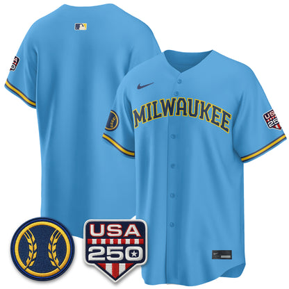 Milwaukee Brewers Fourth of July Vapor Limited Jersey - Stitched