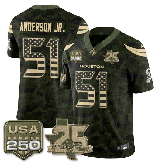 HOU 2026 Salute to Service Edition Vapor Jersey - Stitched