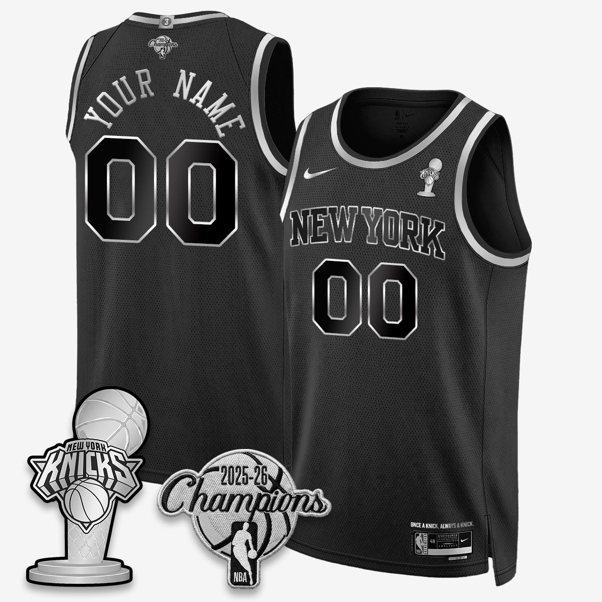 New York Knicks 2026 NBA Champions Gold Edition Vapor Custom Jersey - Stitched
