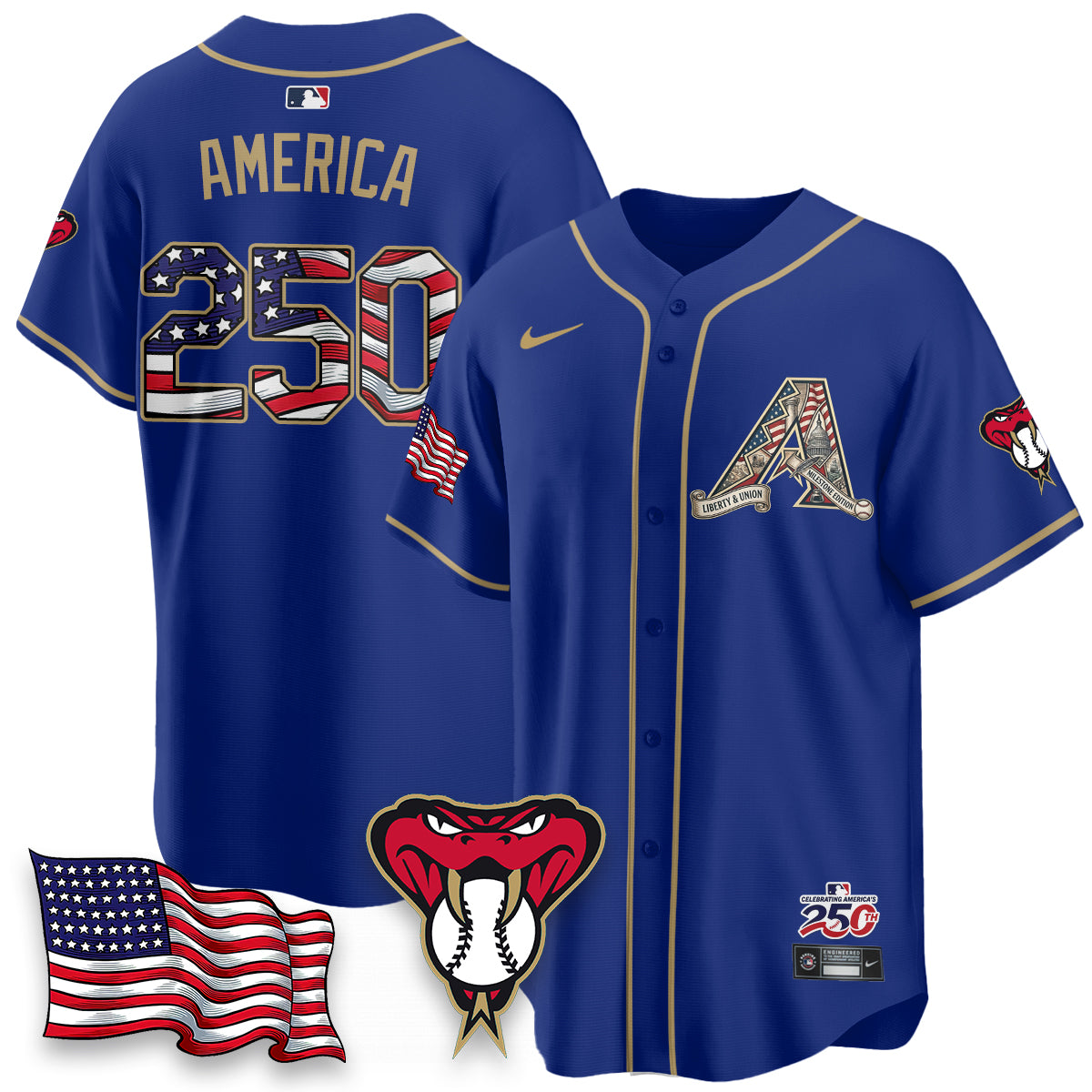 Arizona Diamondbacks 2026 Independence Day USA Vapor Limited Jersey - Stitched-NHM