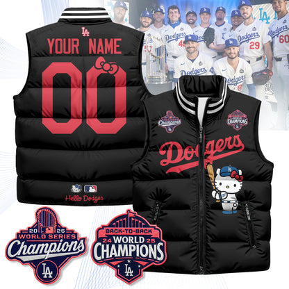 Los Angeles Dodgers Meow KT Edition Unisex Custom Puffer Vest - Printed