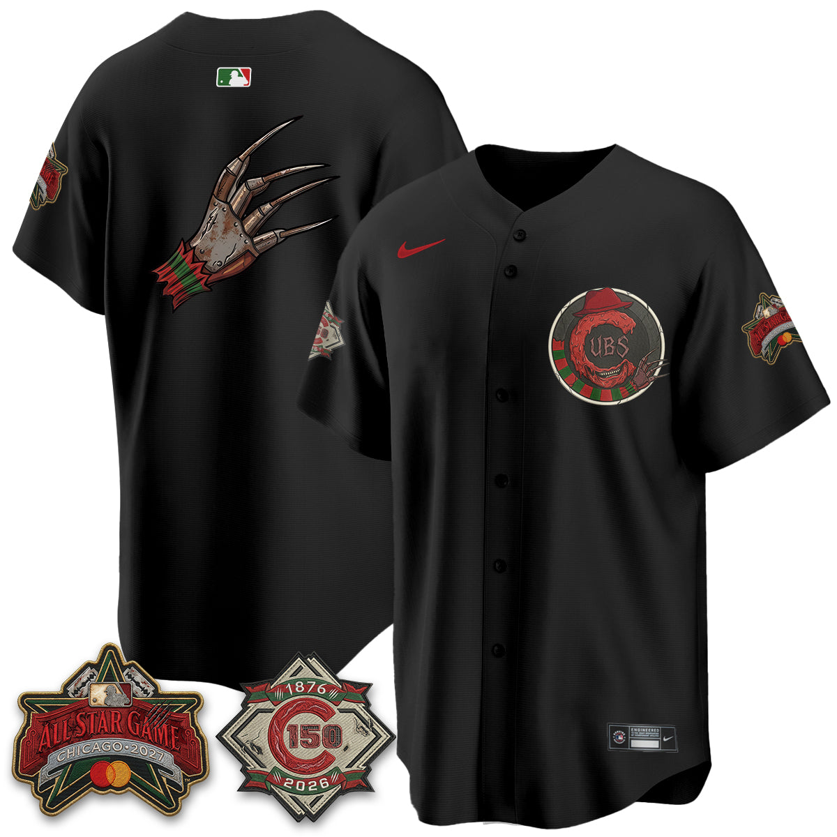 Chicago Cubs A Nightmare on Wrigley Field Edition Vapor Jersey - Stitched-NHM