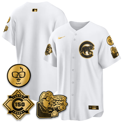 Chicago Cubs 150th Anniversary Harry Caray Holy Cow Vapor Premier Limited Jersey - All Stitched V3