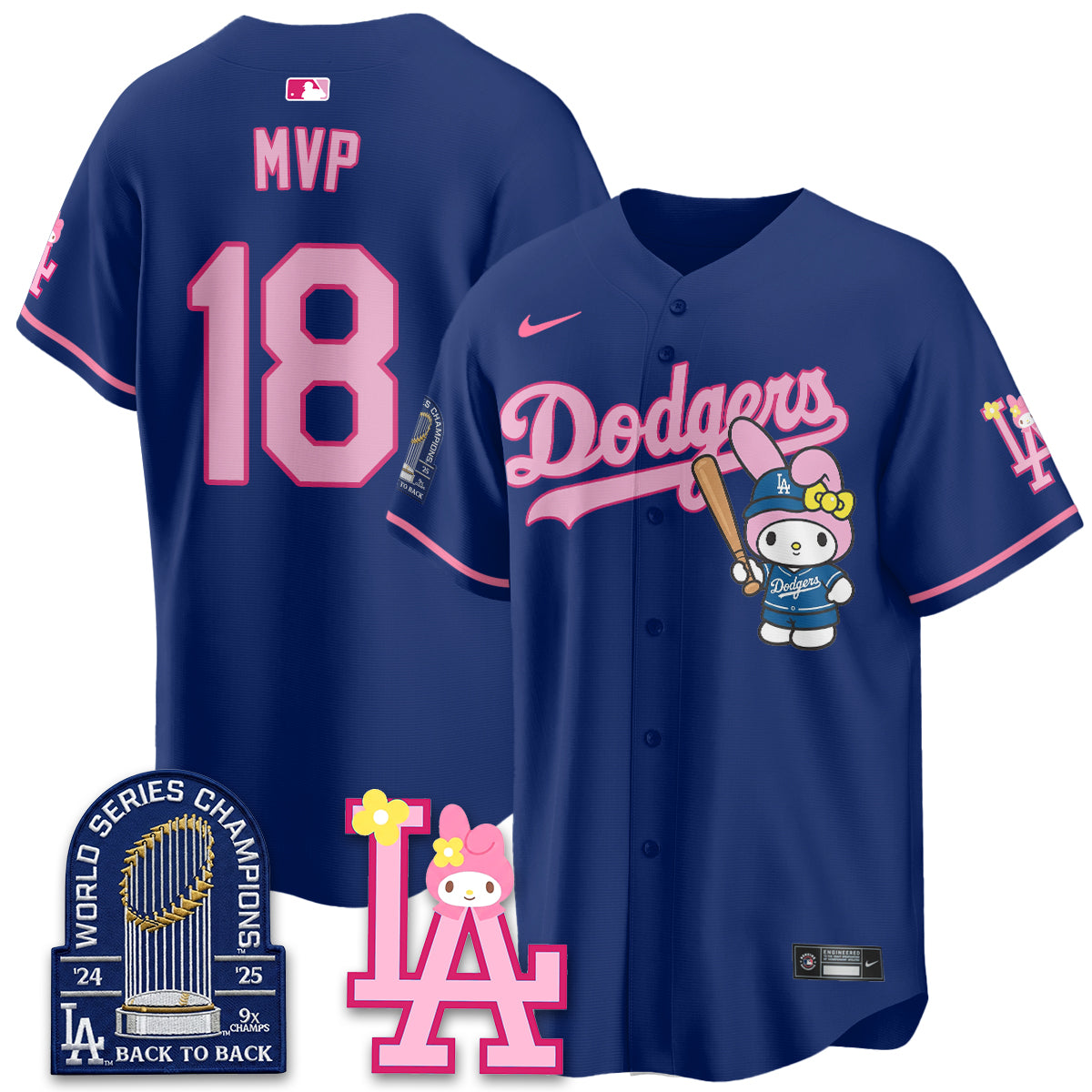 Los Angeles Dodgers My Melody Edition Vapor Jersey - Stitched
