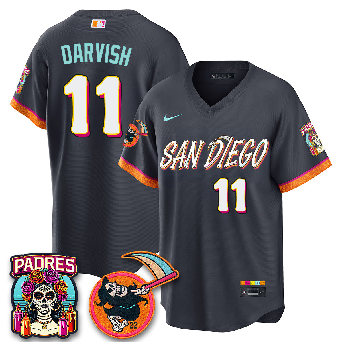 San Diego Padres x Grim Reaper Vapor Jersey - Stitched