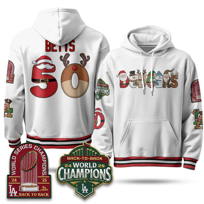 Los Angeles Dodgers 2026 Xmas Edition Hoodie - Stitched