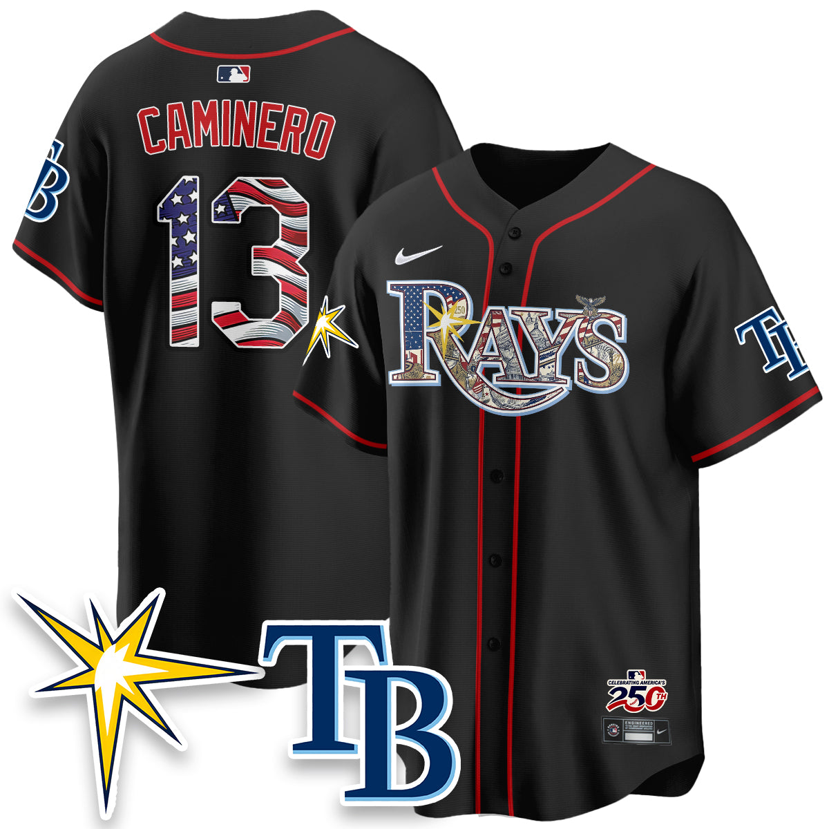 Tampa Bay Rays Independence Day USA 2026 Vapor Limited Jersey - Stitched