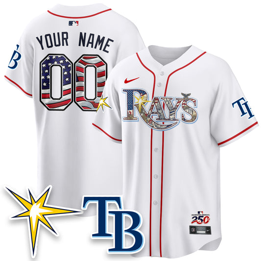 Tampa Bay Rays Independence Day USA 2026 Vapor Limited Custom Jersey - Stitched