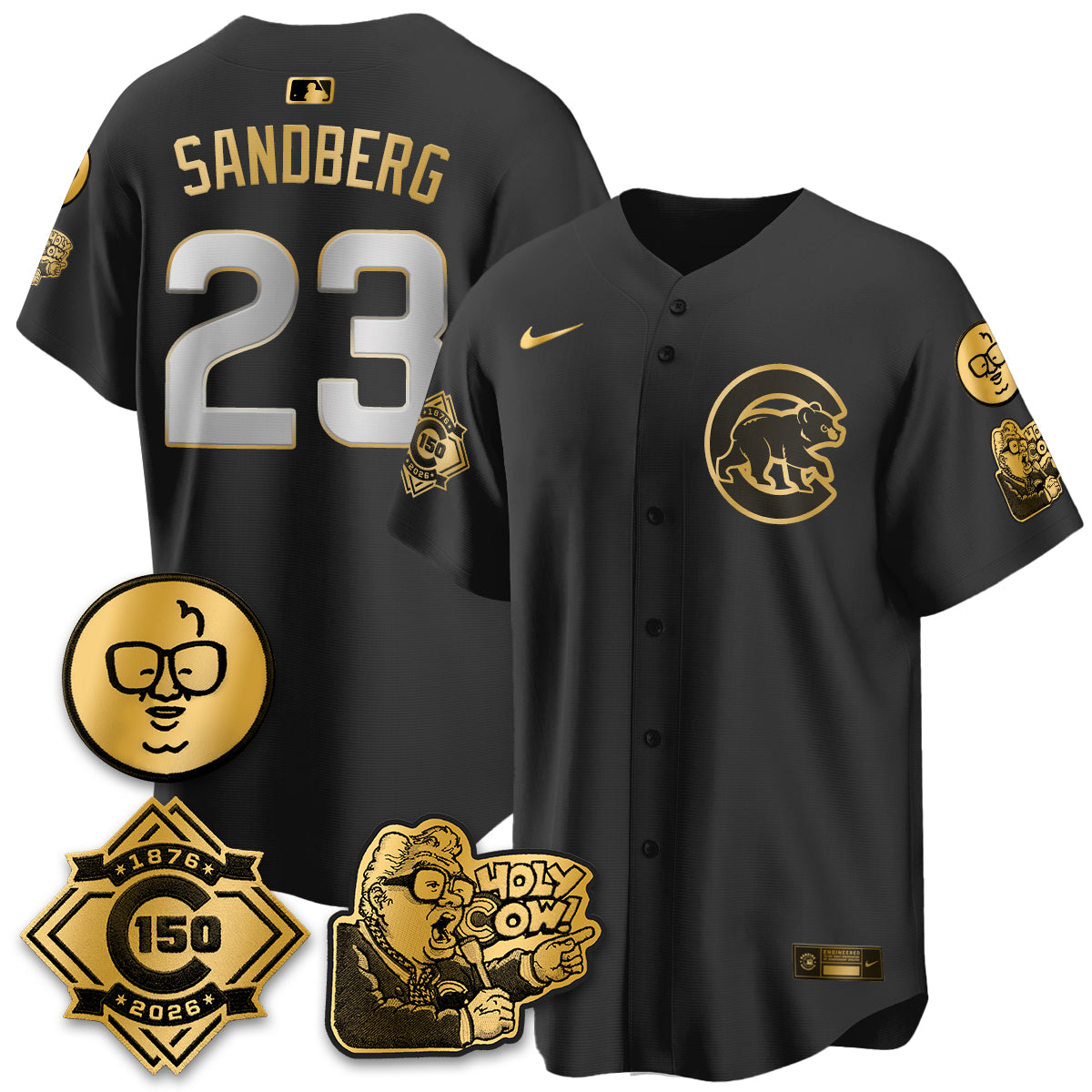 Chicago Cubs 150th Anniversary Harry Caray Holy Cow Vapor Premier Limited Jersey - All Stitched V3