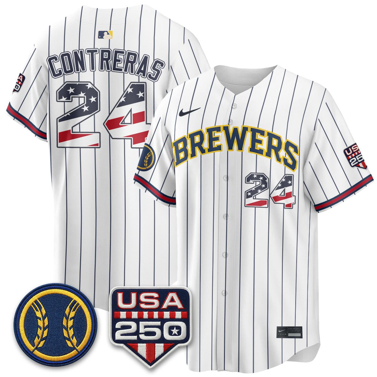 Milwaukee Brewers Fourth of July Vapor Limited Jersey - Stitched