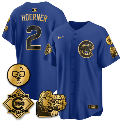 Chicago Cubs 150th Anniversary Harry Caray Holy Cow Vapor Premier Limited Jersey - All Stitched V3